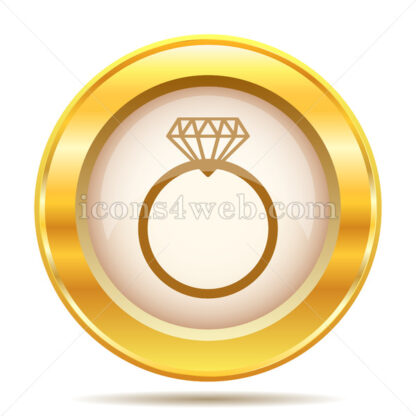 Diamond ring golden button - Website icons
