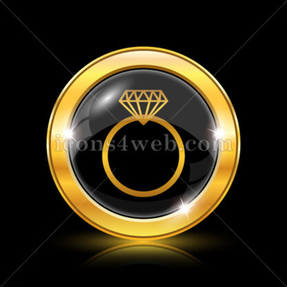 Diamond ring golden icon. - Website icons