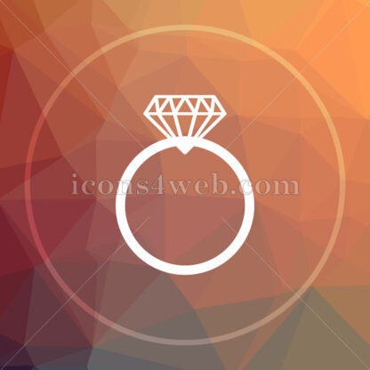 Diamond ring low poly icon. Website low poly icon - Website icons