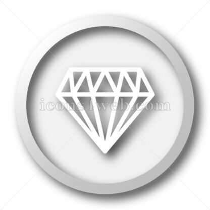Diamond white icon. Diamond white button - Website icons