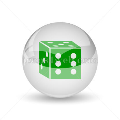 Dice glossy icon. Dice glossy button - Website icons