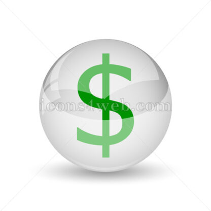 Dollar glossy icon. Dollar glossy button - Website icons