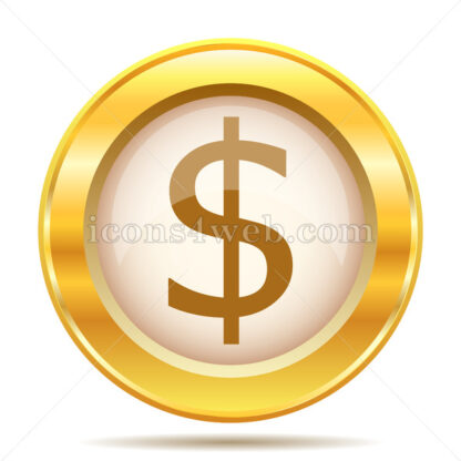 Dollar golden button - Website icons