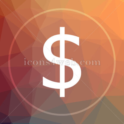 Dollar low poly icon. Website low poly icon - Website icons