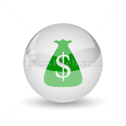 Dollar sack glossy icon. Dollar sack glossy button - Website icons