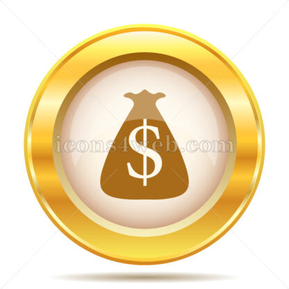 Dollar sack golden button - Website icons