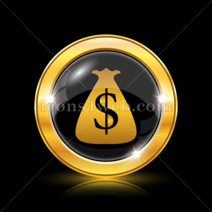 Dollar sack golden icon. - Website icons
