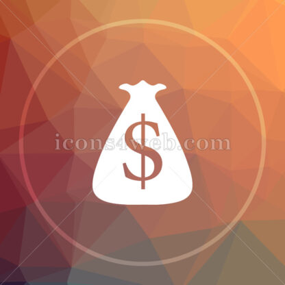 Dollar sack low poly icon. Website low poly icon - Website icons
