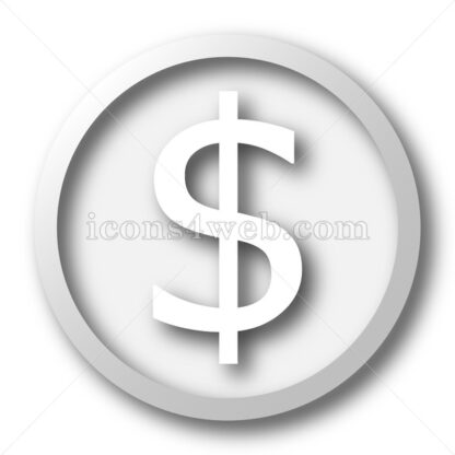 Dollar white icon. Dollar white button - Website icons