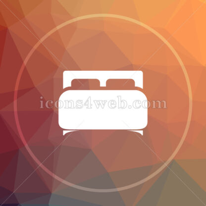 Double bed low poly icon. Website low poly icon - Website icons
