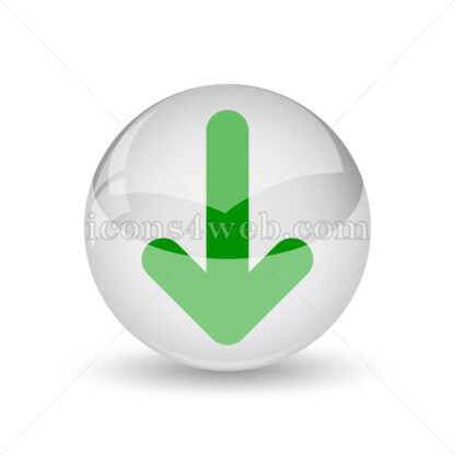Down arrow glossy icon. Down arrow glossy button - Website icons