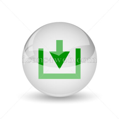 Download sign glossy icon. Download glossy button - Website icons