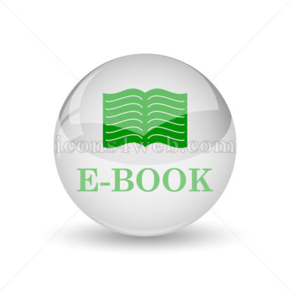 E-book glossy icon. E-book glossy button - Website icons