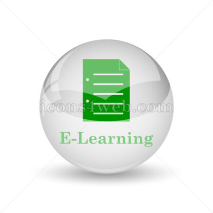 E-learning glossy icon. E-learning glossy button - Website icons