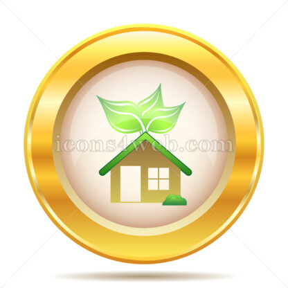 Eco house golden button - Website icons