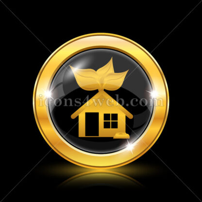 Eco house golden icon. - Website icons