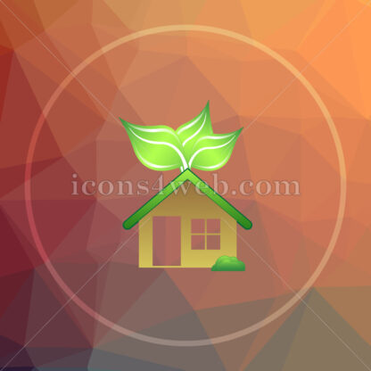Eco house low poly icon. Website low poly icon - Website icons