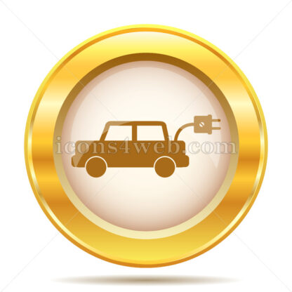 Electric car golden button - Website icons