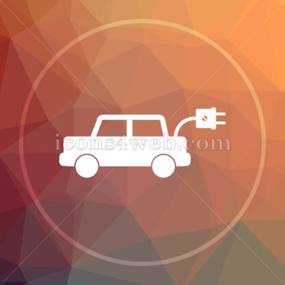Electric car low poly icon. Website low poly icon - Website icons