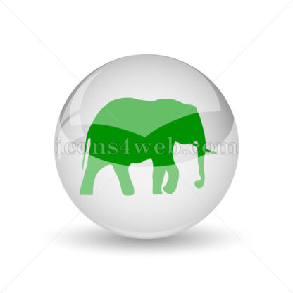 Elephant glossy icon. Elephant glossy button - Website icons