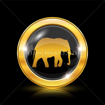 Elephant golden icon. - Website icons