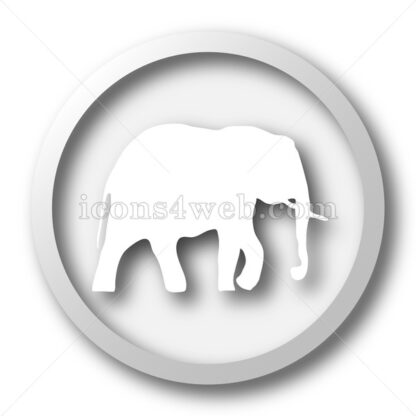 Elephant white icon. Elephant white button - Website icons