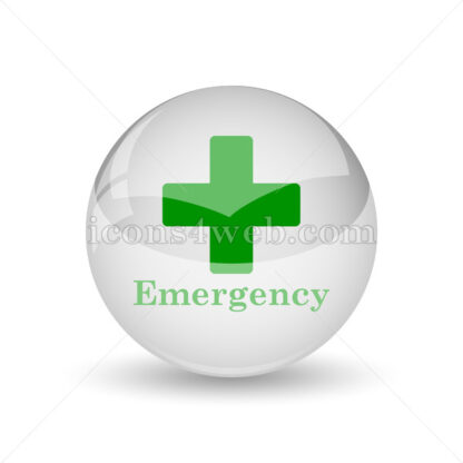 Emergency glossy icon. Emergency glossy button - Website icons