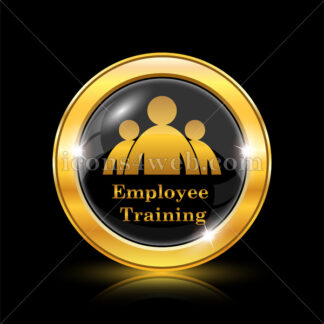 Employee training golden icon.