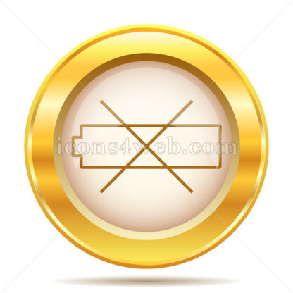 Empty battery golden button - Website icons