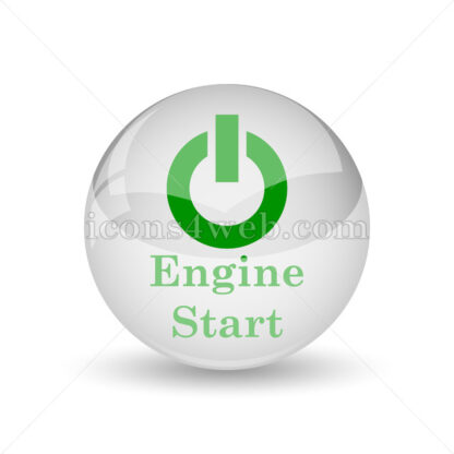 Engine start glossy icon. Engine start glossy button - Website icons
