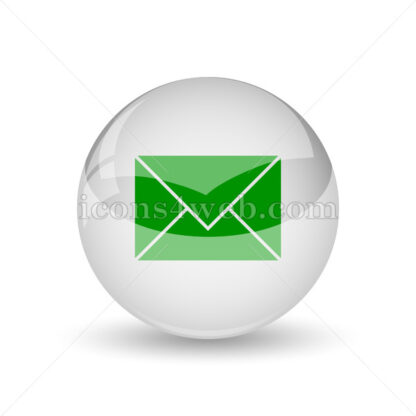 Envelope glossy icon. Envelope glossy button - Website icons