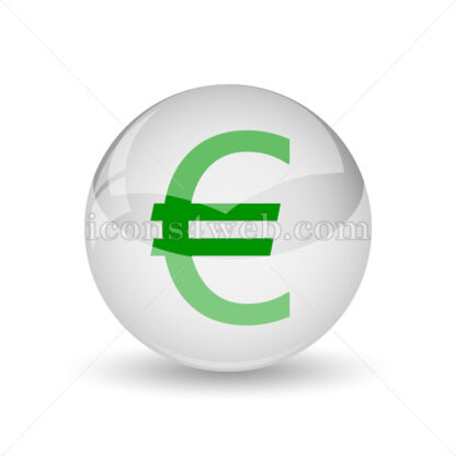 Euro glossy icon. Euro glossy button - Website icons