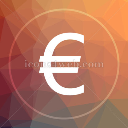 Euro low poly icon. Website low poly icon - Website icons