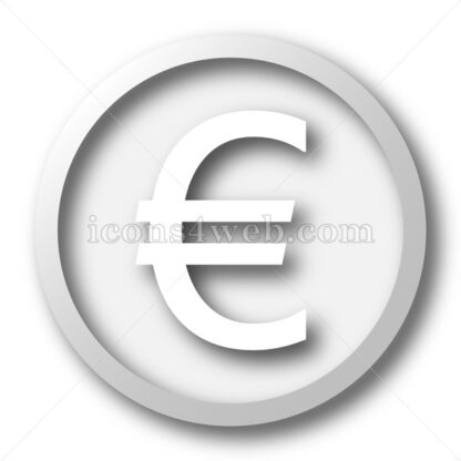 Euro white icon. Euro white button - Website icons