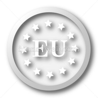 European union white icon. European union white button - Website icons