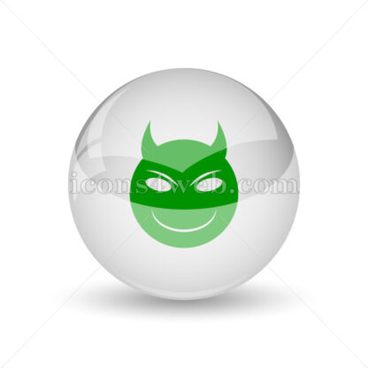 Evil glossy icon. Evil glossy button - Website icons