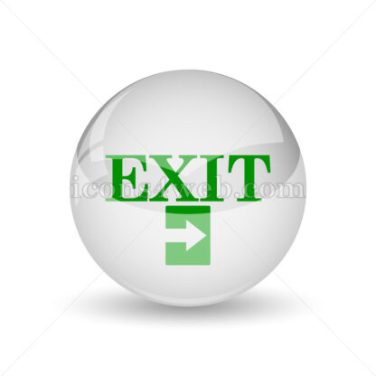 Exit glossy icon. Exit glossy button - Website icons