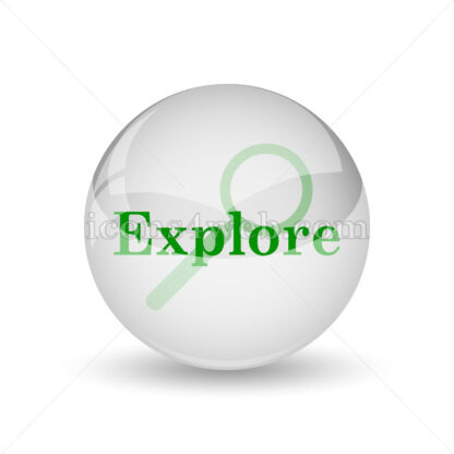Explore glossy icon. Explore glossy button - Website icons