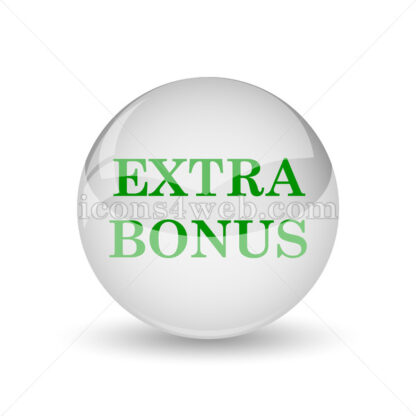 Extra bonus glossy icon. Extra bonus glossy button - Website icons