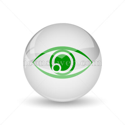 Eye glossy icon. Eye glossy button - Website icons