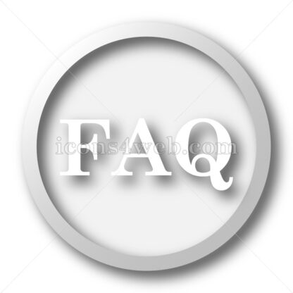 FAQ white icon. FAQ white button - Website icons