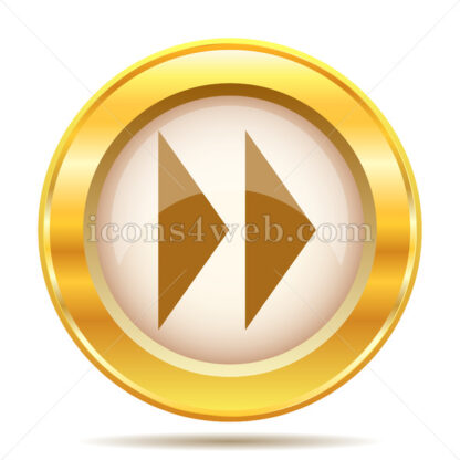Fast forward sign golden button - Website icons