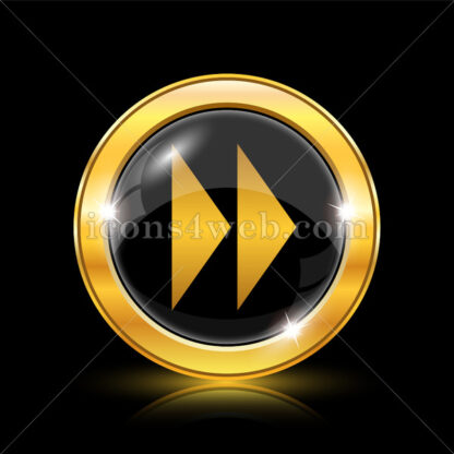 Fast forward sign golden icon. - Website icons