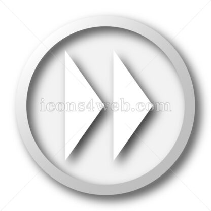 Fast forward sign white icon. Fast forward sign white button - Website icons