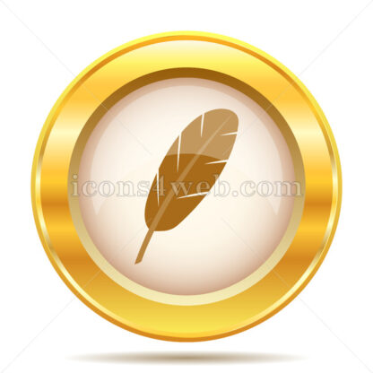 Feather golden button - Website icons