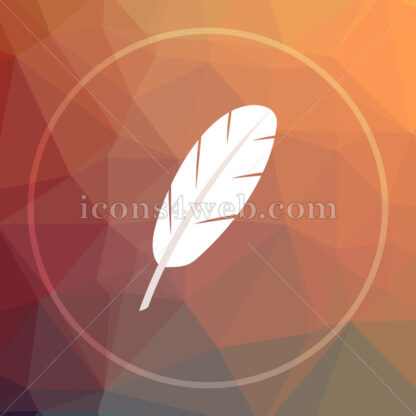 Feather low poly icon. Website low poly icon - Website icons