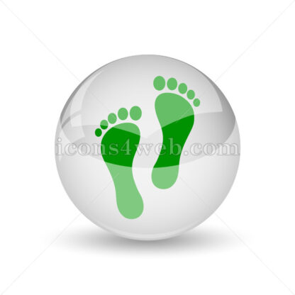 Feet print glossy icon. Feet print glossy button - Website icons