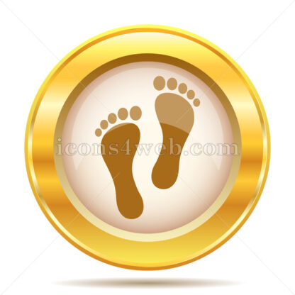 Feet print golden button - Website icons