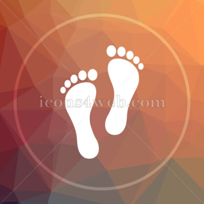 Feet print low poly icon. Website low poly icon - Website icons
