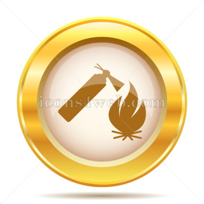 Fire extinguisher golden button - Website icons